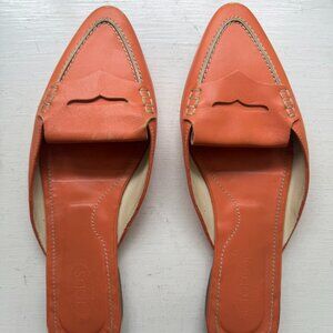 Tod's Orange Leather Mules